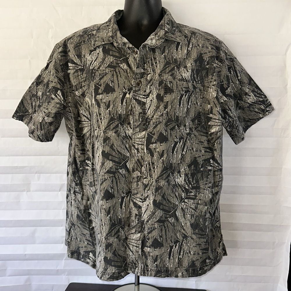 Croft & Barrow Men's Casual Short Sleeve Dark Green Button Down Size XL